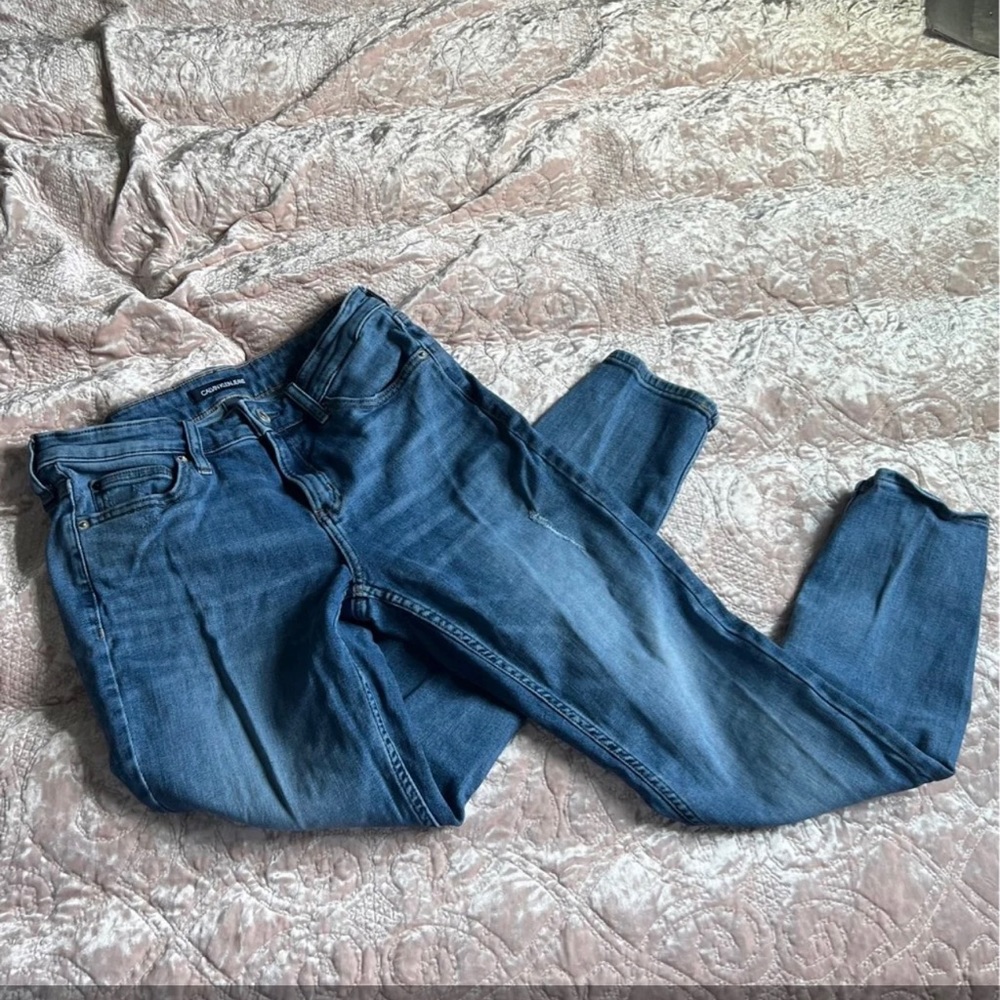 Calvin Klein distressed skinny jeans